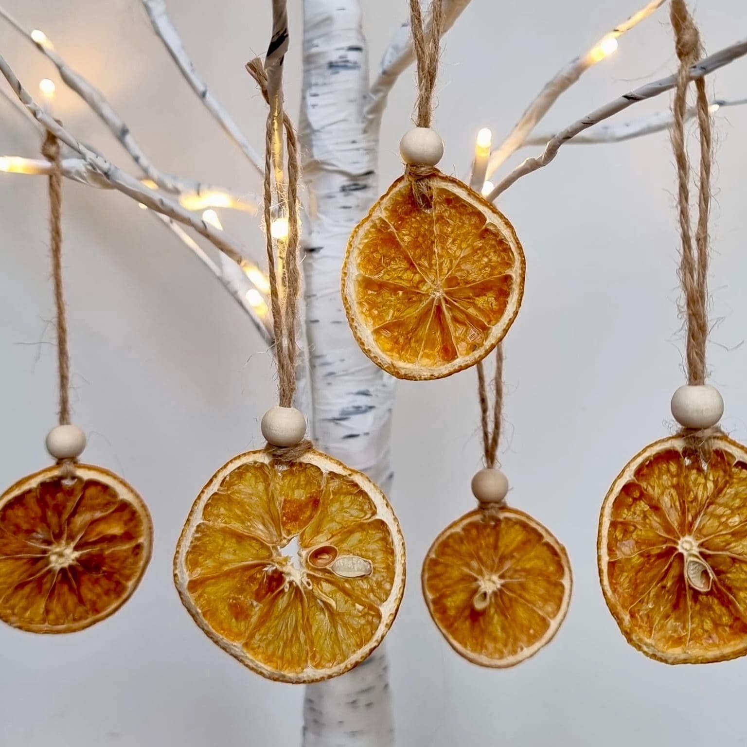 Set of 5 dried orange slice Christmas  tree decorations / eco friendly  Christmas ornaments / rustic Christmas  decorations