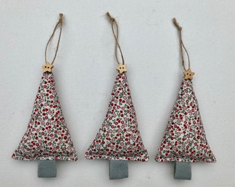 Liberty London Christmas  decorations / Set of 3 Christmas Tree decorations / Christmas decor / Christmas decorations / Liberty door hanger