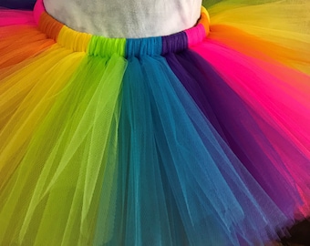 Neon Rainbow Tutu: Women's Running Costume, Unicorn Outfit
