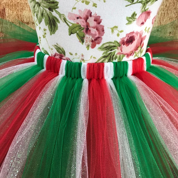 Christmas tutu, red and green tutu, Red white and green tutu, Italian tutu, Italian skirt, Holiday skirt, running tutu, women's costume