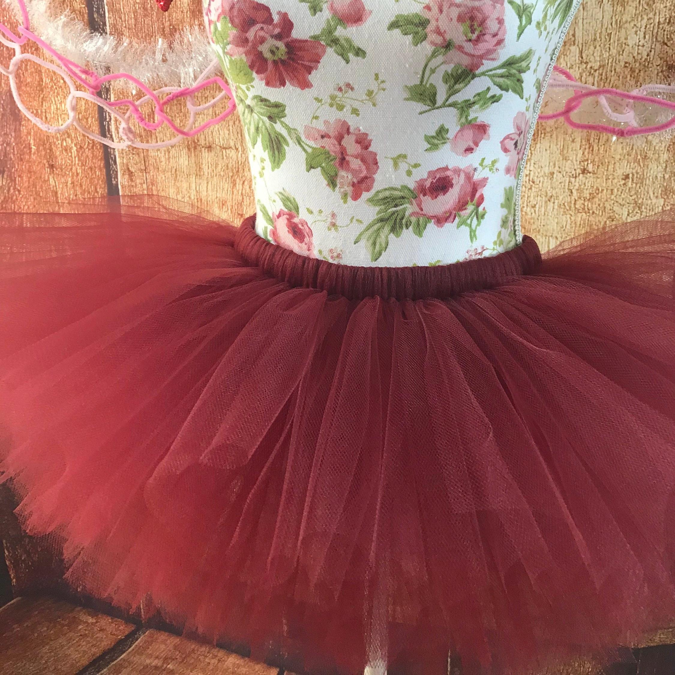 Red Tutu Dress Plus Size Tulle Skirt Burgundy Burgundy Tutu