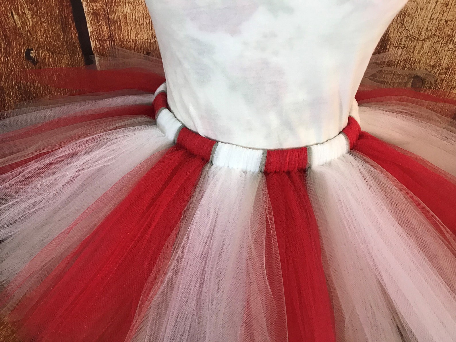 red and white striped tutu