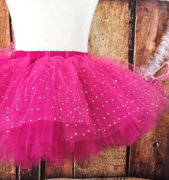 Gold Polka Dot Tutu Skirt in Fuschia from Chunks of Charm