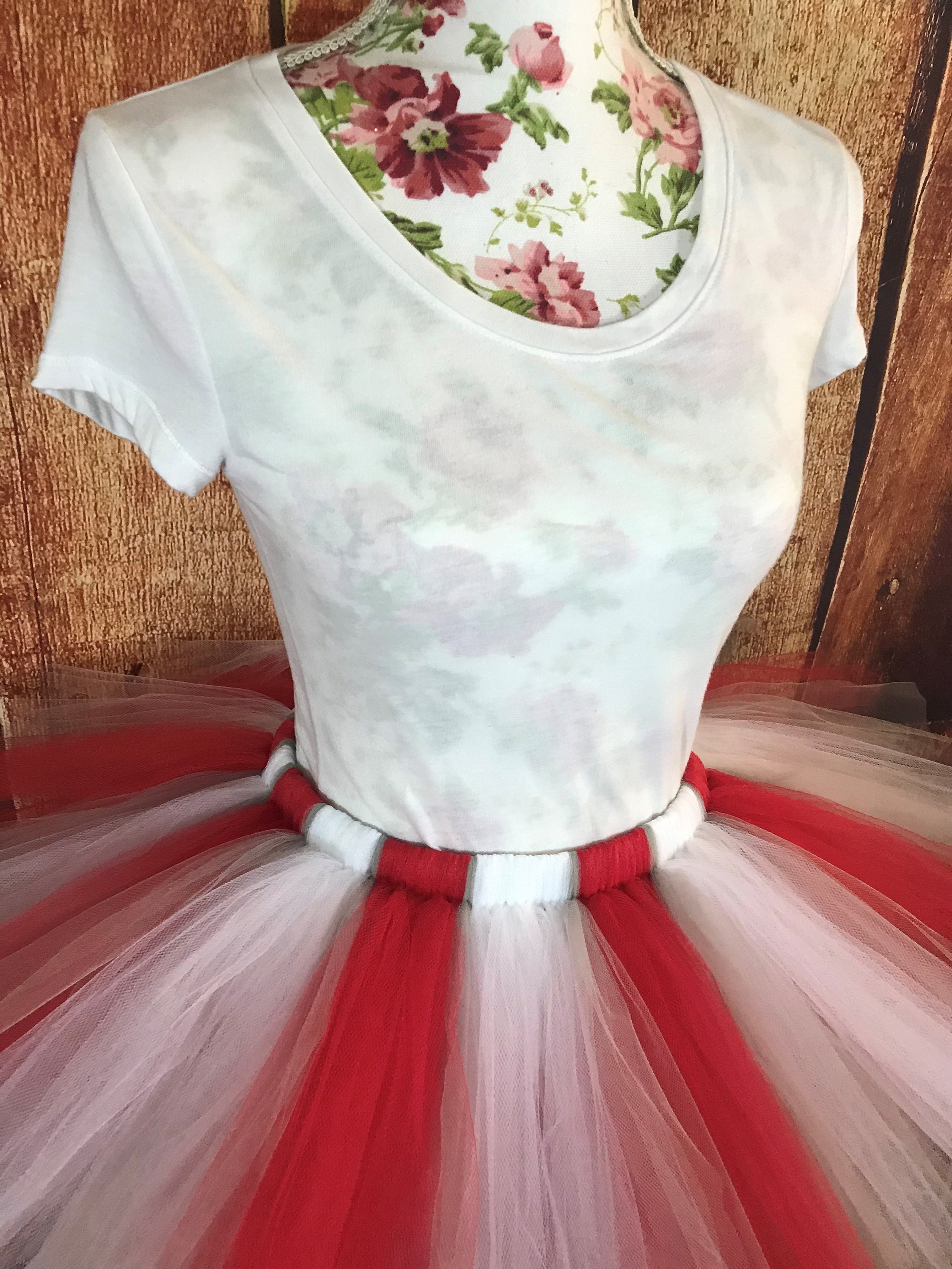 red and white striped tutu
