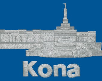 Kona, Hawaii Embroidered LDS Temple Handkerchiefs