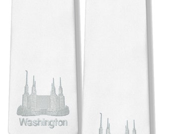 Washington D.C. LDS Embroidered Temple Ties