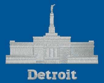 Detroit, Michigan Embroidered LDS Temple Handkerchiefs