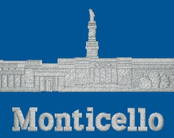 Monticello Utah Embroidered LDS Temple Envelope