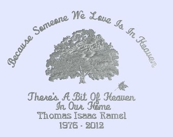Quilt Blocks Someone We Love  Saying Embroidered 14”
