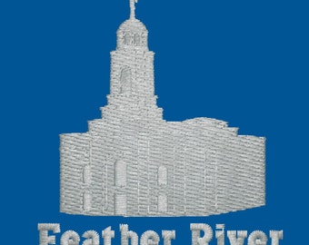 Feather River California Embroidered LDS Temple Envelope