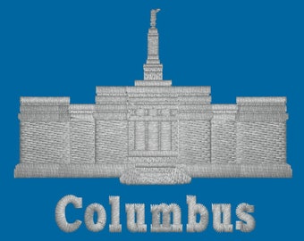 Columbus, Ohio Embroidered LDS Temple Handkerchiefs