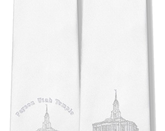 Payson Utah LDS Embroidered Temple Ties