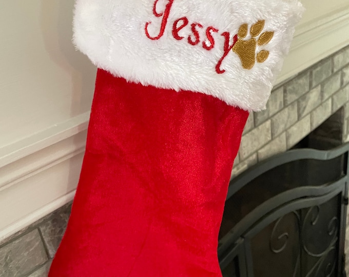 Featured listing image: Pawprint Personalized Stocking