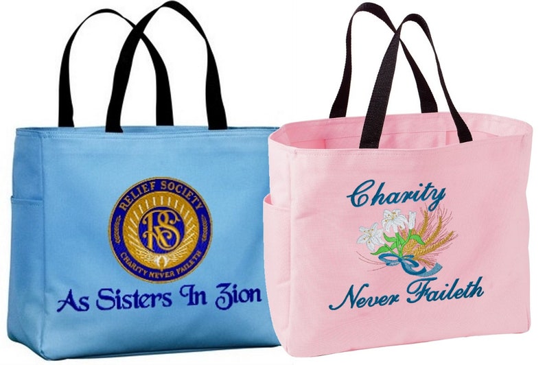 Relief Society Embroidered Medium Size Tote Bag