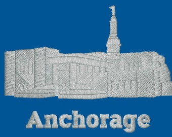 Anchorage, Alaska Embroidered LDS Temple Handkerchiefs