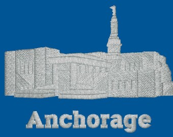 Anchorage Alaska LDS Embroidered Temple Ties