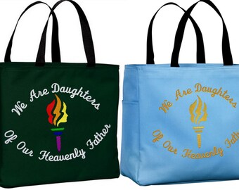Young Women Embroidered Medium Size Tote Bag