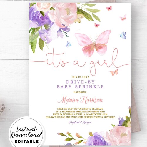 Invitations Paper & Party Supplies Butterfly Baby Shower Invitation