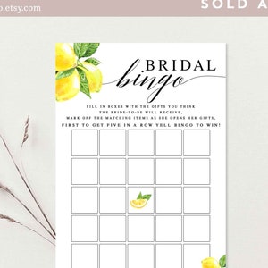 Lemon Bridal Shower Bingo Printable She Found Her Main Squeeze Shower Brunch Bridal Bingo Game Printable Instant Download 290
