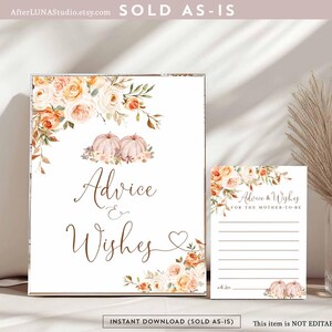 Twins herfst pompoen baby advies en wensen spel val virtuele babyshower strooi spel afdrukbare douche spel digitale Instant Download 29V12