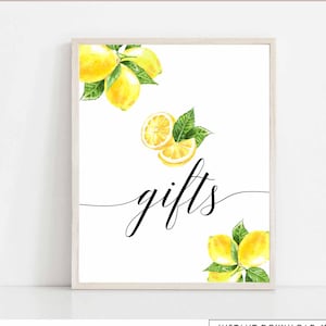 Sinal digital de presentes de limão para impressão Citrus Lemon Ela encontrou seu principal aperto nupcial casal de bebês sinal de decoração de chá de casamento download instantâneo 290