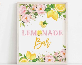 8x10" Lemonade Bar Sign Printable Drink Table Decor Lemon Lemonade Birthday Decor Decoration Sign Instant Download (Sold As-Is) AL1490