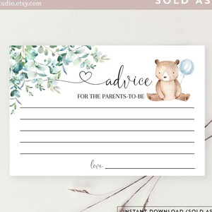 Boy Teddy Bear Advice for Parents Drive By Virtual Baby Shower Game Printable Boy Baby Sprinkle Game Instant Download (Sold As-Is) 1432V1