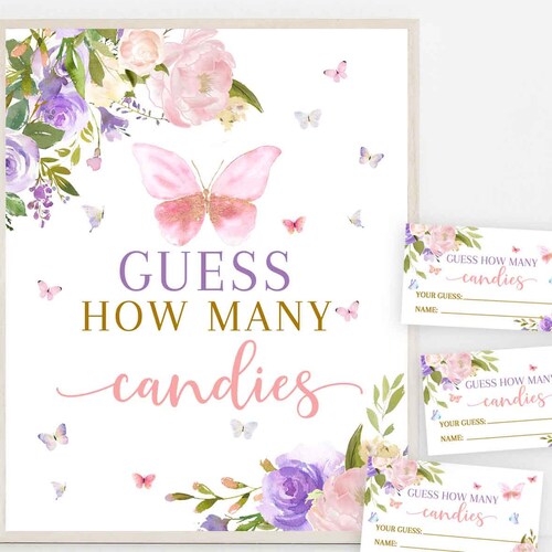 Butterfly Baby Name Race Game Printable Pink Purple Lavender Etsy