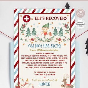EDITABLE Niño Elfo Carta de Recuperación Tocado Elfo Perdido Magia Mágica Elfo Polvo Elfo Emergencia Conseguir Tocado Carta Plantilla Instantánea Descargar 215