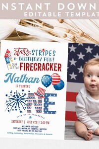 All American Girl First Birthday Welcome Sign, Red White and Blue, Little Firecracker First Birthday Decorations, 4th of July Birthday Party