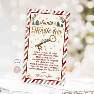 Santa's Magic Key Personalized Christmas Eve Key Santa's Key Magical Key  for Homes Without a Chimney Christmas Key Santa Key 