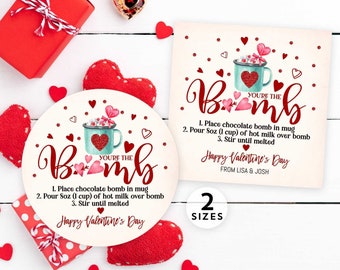 EDITABLE Valentine Hot Chocolate Bomb Tag Valentine Hot Cocoa Bomb Tag Eres la plantilla de etiqueta imprimible bomba Plantilla de descarga instantánea 137