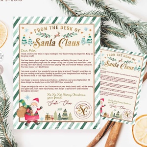 Carta EDITÁVEL do Papai Noel Carta oficial de saudação do Papai Noel Modelo editável para impressão Download instantâneo 218