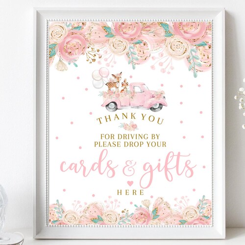 Drive by Baby Shower Cards and Gifts Sign Safari Drive Through Etsy