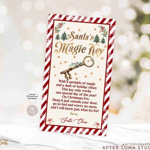 Santa&#39;s Magical Key Tag: Christmas Eve Box No-Chimney Holiday Traditions (Digital Download) 215 (1-2)