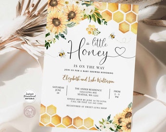 "Sweet As Can Bee" Baby Shower Banner - Rose Gold Foil Letters For Gender Reveal & Welcome Baby Parties