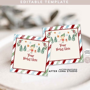 EDITABLE Boy Elf Note Cards Juegos de Actividades Elf Ideas Elf Juego Christmas Elf Mini Notes Card Descarga Instantánea 215 (1-1)