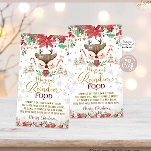 Editable Magical Reindeer Food Tag Christmas Reindeer Food Tags Christmas Eve Traditions Tag Christmas Eve Box Instant Download 281