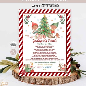 EDITIERBARE Mädchen Junge 2 Elfen Brief Bye Farewell Goodbye Letter 2 Elf Bye Buchstabe Zwei Elfen 2 Elfen Brief Vorlage Sofort Download 215 (1-7)