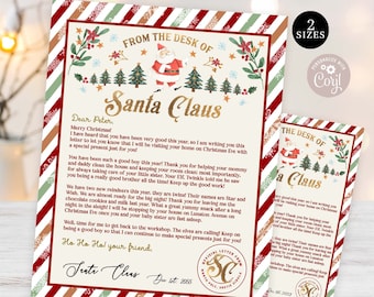 EDITABLE Letter from Santa Official Greeting Letter From Santa Letter Editable Template Printable Instant Download 215