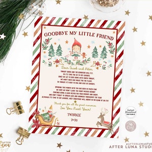 EDITÁVEL Carta de adeus do elfo da menina Elf Tchau por agora Carta de adeus do seu elfo Modelo para impressão Download instantâneo 215