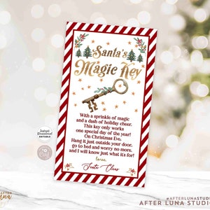 Editable Santa&#39;s Magic Key Tag: Christmas Eve Tradition (Digital Download) 215 (1-3)