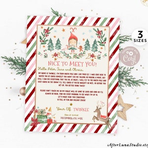 Carta de elfo para niña EDITABLE Carta de primera llegada de elfo Carta de hola Carta de elfo rosa Plantilla de Navidad en julio Descarga instantánea 215