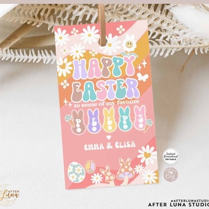 Easter Peep Gift Tag Happy Easter Treat Tags Some Of My Favorite Peeps Classroom Kids School Favor Editable Printable Instant Download 673V2