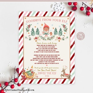 EDITÁVEL Girl Elf Carta de adeus do seu elfo Tchau por agora Carta de adeus Carta do seu elfo Modelo para impressão Download instantâneo 215