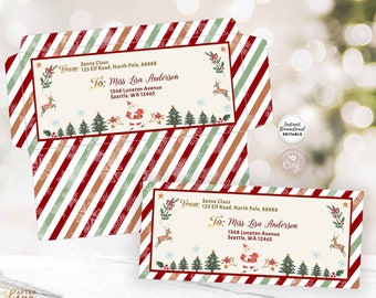 EDITABLE Santa Envelope Lettre du Père Noël #10 Enveloppe imprimable Adresse personnalisée Modèle modifiable Imprimable Téléchargement instantané 215