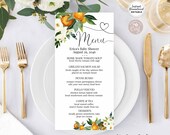 Editable ANY EVENT A Little Cutie Orange Baby Sprinkle Bridal Shower Birthday Editable Menu Printable Template Instant Download 248V1