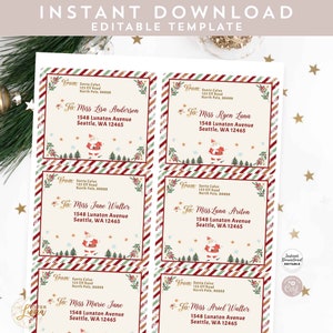 EDITABLE Etiqueta de sobre de Navidad Avery 8164 Dirección imprimible Etiqueta de envío Plantilla de dirección personalizada Descarga instantánea imprimible 215