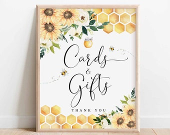Sunflower Bee Cards and Gifts Sign Bride To Bee Meant To Bee Wedding Couple Shower Decoration Digital Printable Instant Download 846BR1
