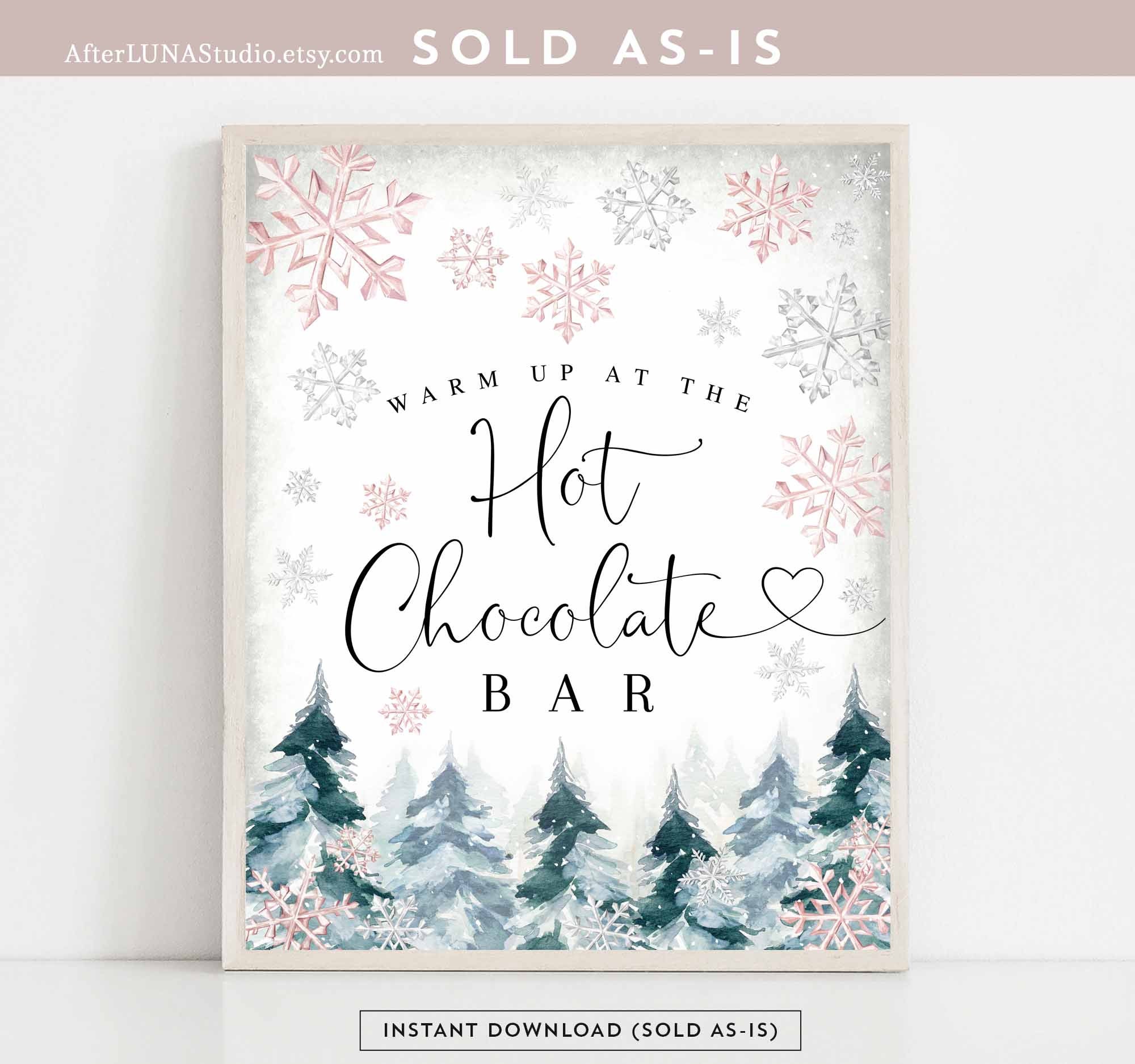 Winter Pink Snowflake Girl Baby Shower Warm up at the Hot Chocolate Bar Cocoa Bar Sign Decor Decoration Printable Instant Download 120V3 - Etsy winter-pink-snowflake-girl-baby-shower-warm-up-at-the-hot-chocolate-bar-cocoa-bar-sign-decor-decoration-printable-instant-download-120v3-etsy